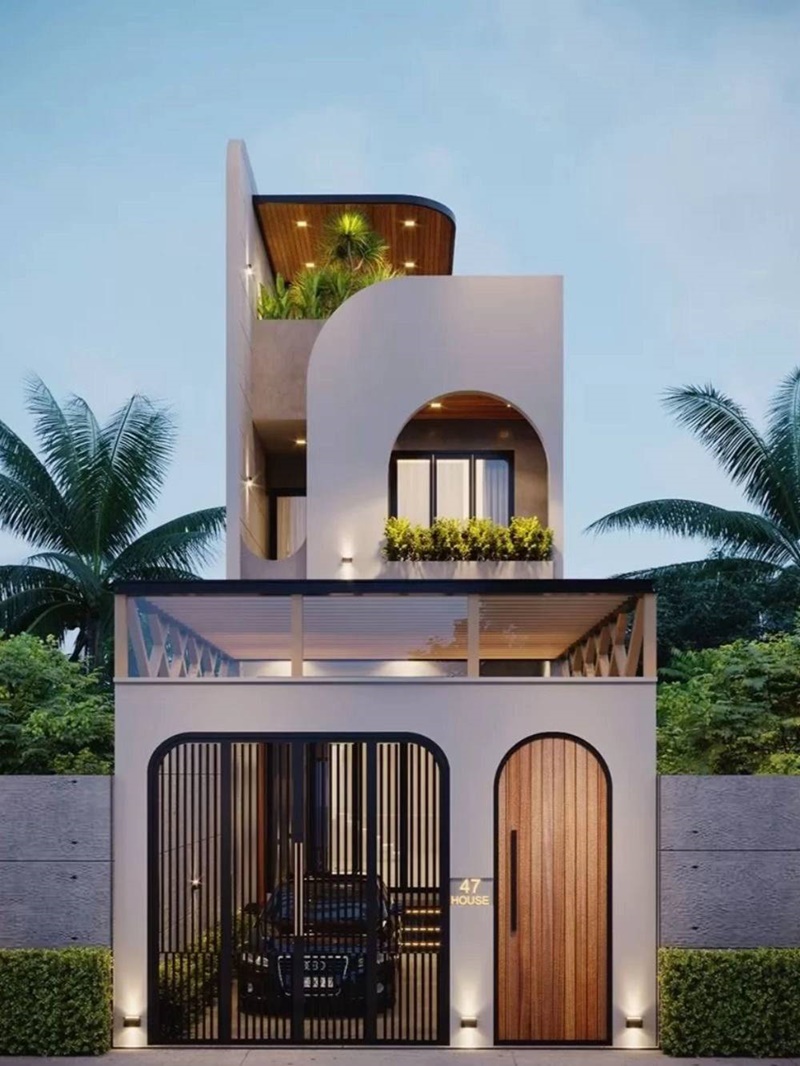 Mẫu nhà phố mặt tiền 5m 3 tầng