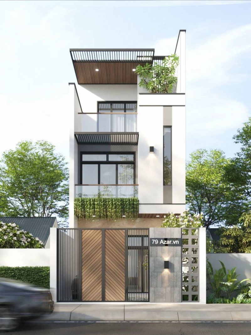 Mẫu nhà phố mặt tiền 5m 3 tầng