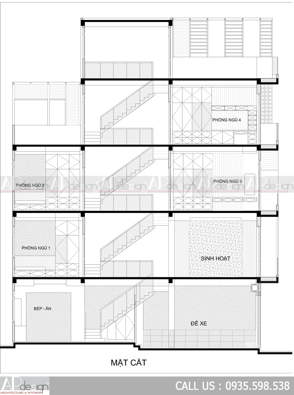Thiết kế nhà phố 4x13m 4 tầng 4 phòng ngủ Thiết kế nhà phố 4x13m 4 tầng 4 phòng ngủ