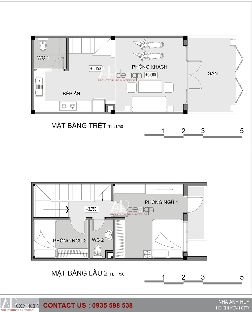 Bản vẽ thiết kế nhà 1 tầng 4x8m