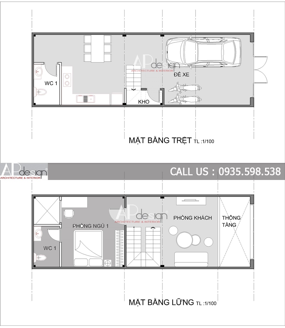 Mat Bang nha pho 4x12 (1) - Thiết kế nhà đẹp APdesign