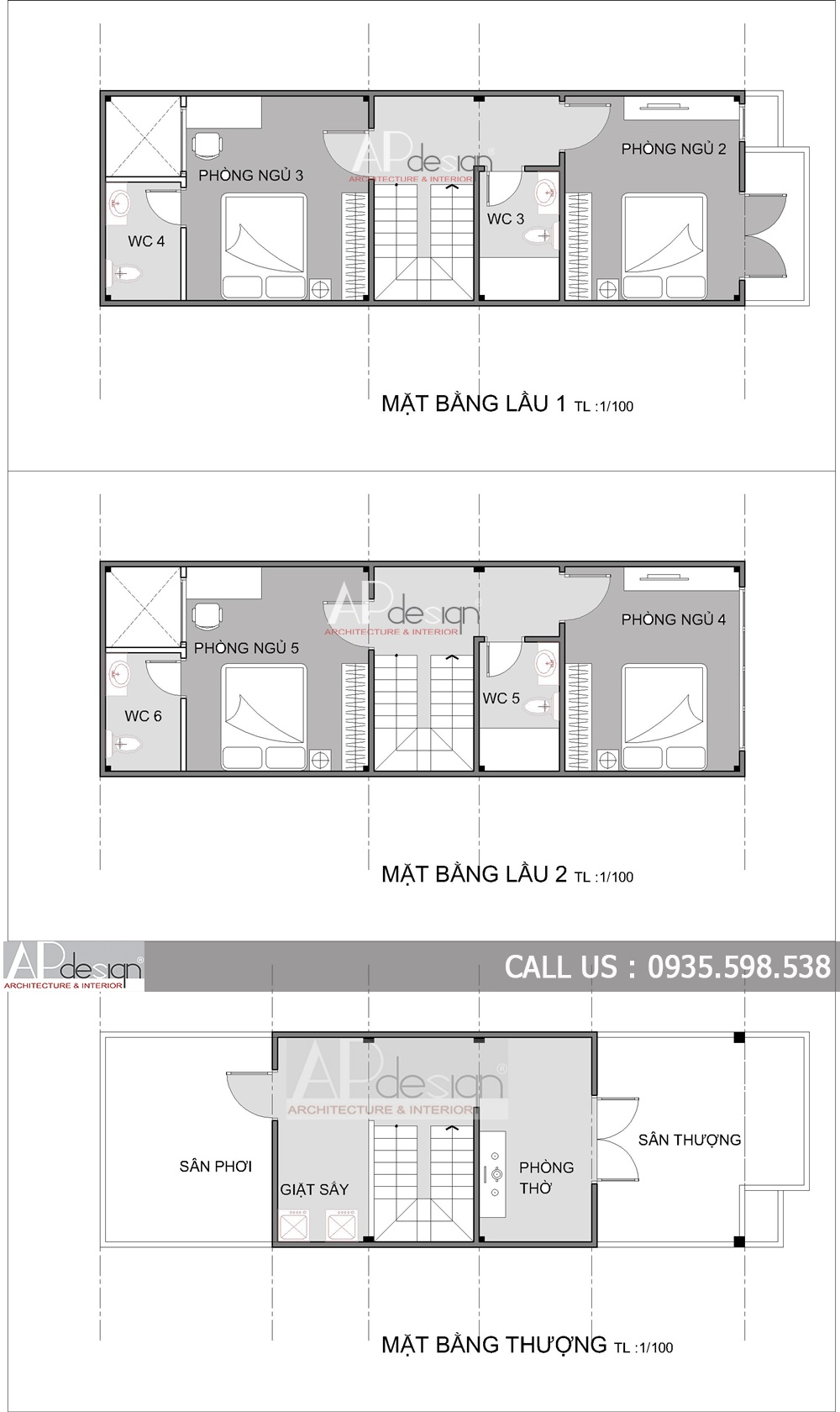 Mat Bang nha pho 4x12 (2) - Thiết kế nhà đẹp APdesign