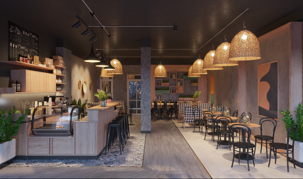 Thiết kế quán cafe ngang 7m - Thiết kế nhà đẹp APdesign