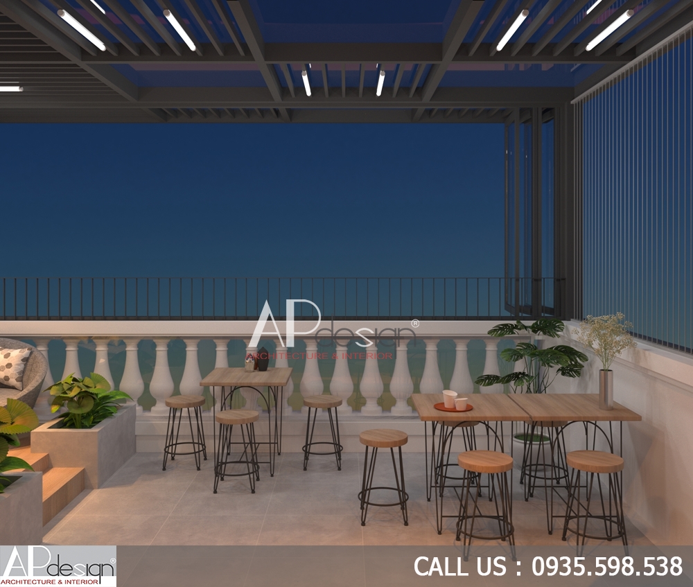 Thiết kế bar cafe sân thượng khách sạn